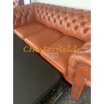 Classic Antikwhisky 3er Chesterfield Schlafsofa