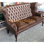 Chesterfield Queen 3-Sitzer Sofa Antikbraun A5