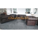 Classic 21 Antikbraun Chesterfield Garnitur