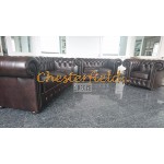 Classic 21 Antikbraun Chesterfield Garnitur