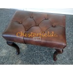 Chesterfield Cambridge Hocker 40x60 Antik Mittelbraun (A5M)