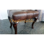 Chesterfield Cambridge Hocker 40x60 Antik Mittelbraun (A5M)