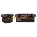 Classic 31 Antikbraun Chesterfield Garnitur