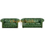 Classic 32 Antikgruen Chesterfield Garnitur - TheChesterfields.de