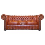 Classic Antikwhisky 3-Sitzer Chesterfield Sofa