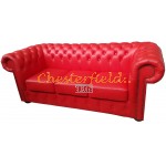 Classic Rot 3-Sitzer Chesterfield Sofa