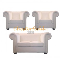 London 211 Weiß Chesterfield Garnitur