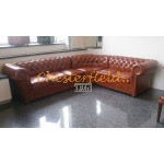 Lord 3+2 Antikwhisky Chesterfield Ecksofa   280 cm x 235 cm