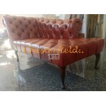 Recamiere Pompadour Chesterfield Linksseitig C12 Antikwhisky