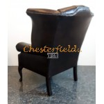 Queen Antikbraun (A5 Dunkel) Chesterfield Ohrensessel 