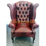 Queen Antikrot (A7) Chesterfield Ohrensessel 