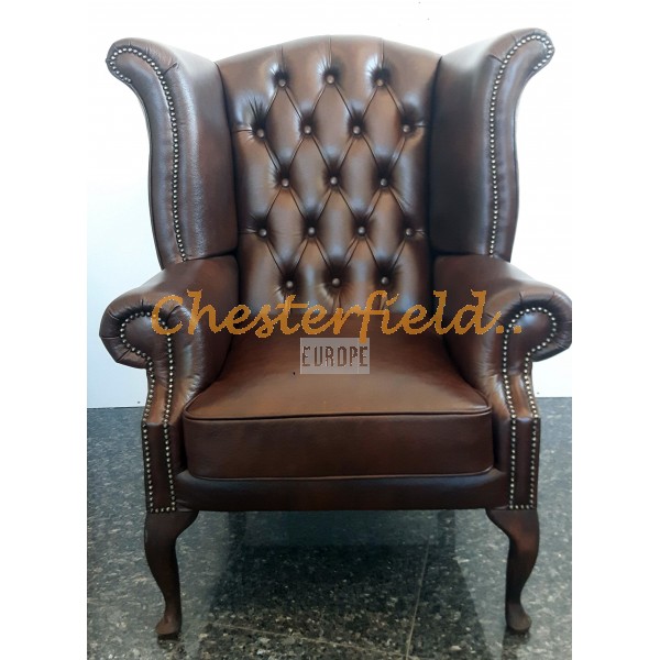 Queen Antikbraun (A5 Mitte) Chesterfield Ohrensessel 