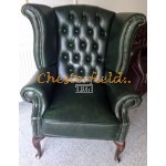 Queen Antikgrun (A8) Chesterfield Ohrensessel 