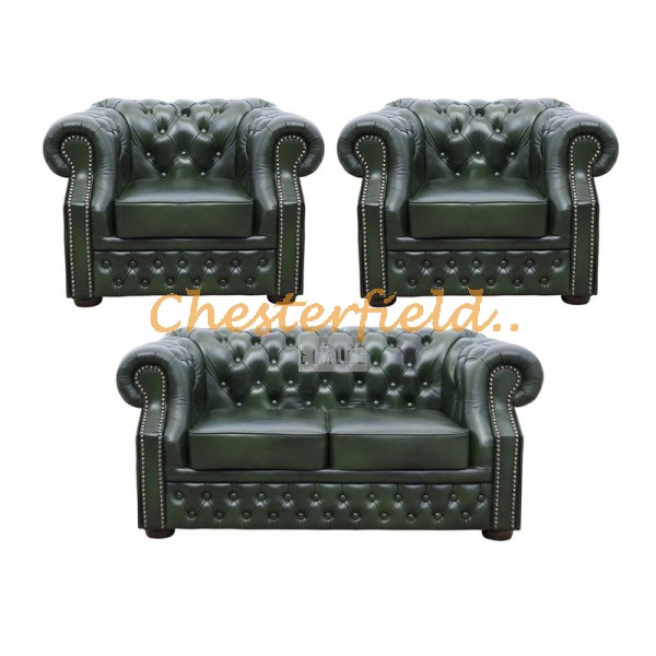 Windsor 211 Antikgruen Chesterfield Garnitur