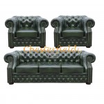 Windsor 311 Antikgruen Chesterfield Garnitur