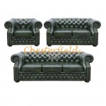 Windsor 321 Antikgruen Chesterfield Garnitur