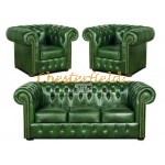 Classic 311 Antikgruen Chesterfield Garnitur