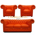 Classic 311 Orange Chesterfield Garnitur