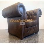 Classic XL Antik mittelbraun (A5M) Chesterfield Sessel 