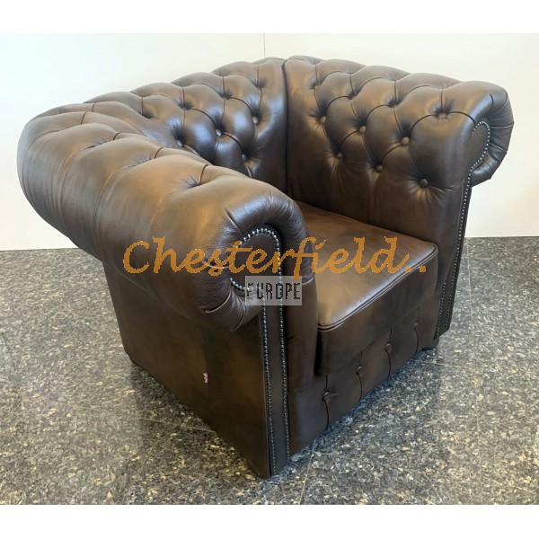 Classic Antik Mittelbraun (A5M) Chesterfield Sessel 