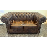 Classic  XL Antik mittelbraun 2-Sitzer Chesterfield Sofa 