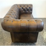 Classic  Antik mittelbraun 2-Sitzer Chesterfield Sofa 