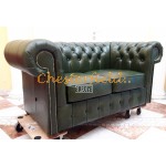 Classic Antikgruen 2-Sitzer Chesterfield Sofa 