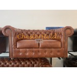 Classic XL Antikwhisky 2-Sitzer Chesterfield Sofa 
