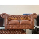 Classic Antikwhisky 2-Sitzer Chesterfield Sofa 
