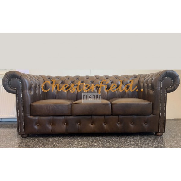 Classic Antik mittelbraun 3-Sitzer Chesterfield Sofa (A5M)