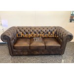 Classic XL Antik mittelbraun 3-Sitzer Chesterfield Sofa