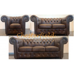 Classic 321 Antikmittelbraun Chesterfield Garnitur
