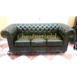 Classic Antikgruen 3-Sitzer Chesterfield Sofa 