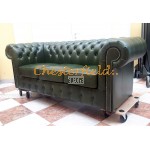 Classic XL Antikgruen 3-Sitzer Chesterfield Sofa 