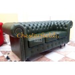 Classic Antikgruen 3-Sitzer Chesterfield Sofa 