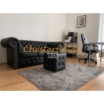 Classic XL Schwarz 3-Sitzer Chesterfield Sofa