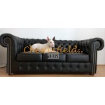 Classic XL Schwarz 3-Sitzer Chesterfield Sofa