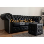 Classic Schwarz 3-Sitzer Chesterfield Sofa