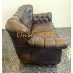 Monk Antikmittelbraun 2-Sitzer Chesterfield Sofa