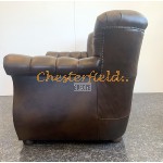 Monk Antikmittelbraun 2-Sitzer Chesterfield Sofa