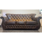 Monk Antikmittelbraun 3-Sitzer Chesterfield Sofa (A5M)