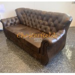 Monk Antikmittelbraun 3-Sitzer Chesterfield Sofa (A5M)