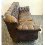 Monk Antikmittelbraun 3-Sitzer Chesterfield Sofa (A5M)