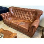 Monk Antikwhisky 3-Sitzer Chesterfield Sofa