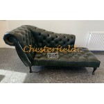 Recamiere Pompadour Chesterfield Linksseitig A8 Antikgruen