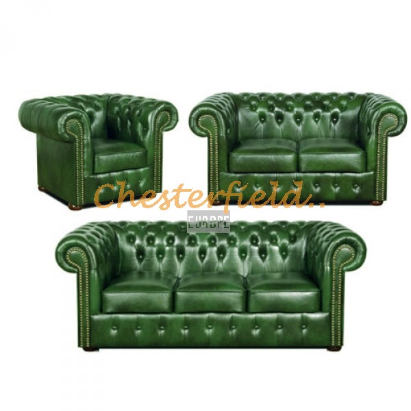 Classic 321 Antikgruen Chesterfield Garnitur