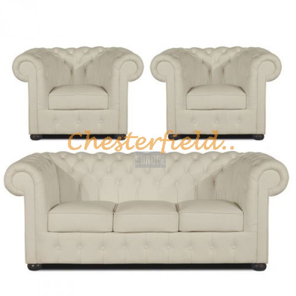 Classic 311 Off Weiß Chesterfield Garnitur