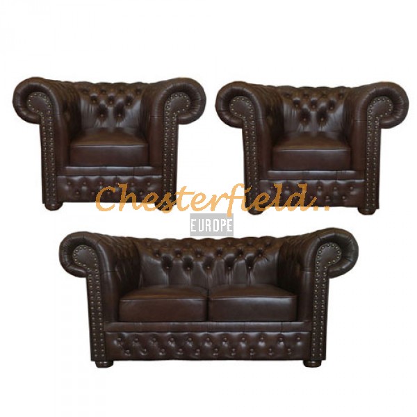 Lord 211 Antikbraun Chesterfield Garnitur