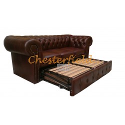 Classic Cognac 3er Chesterfield Schlafsofa