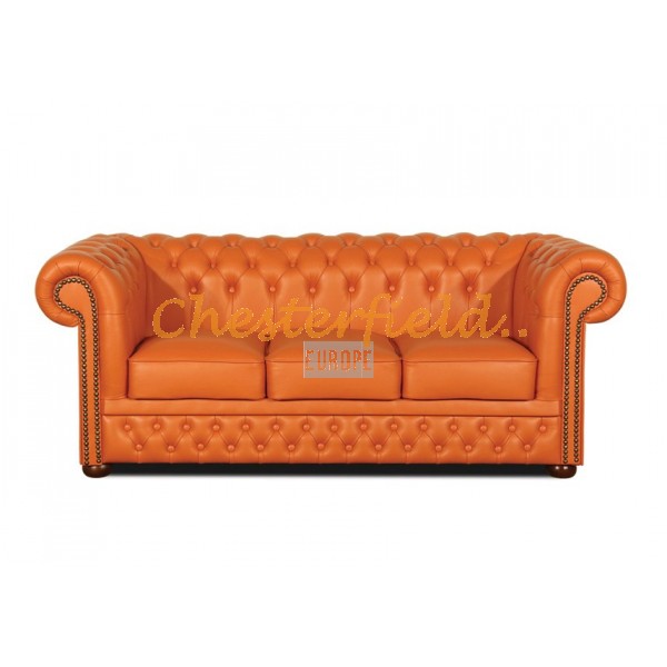 Lord XL Orange 3-Sitzer Chesterfield Sofa 